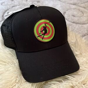 SKI HOT Black Ventilated Skier Patch Baseball Hat NWT